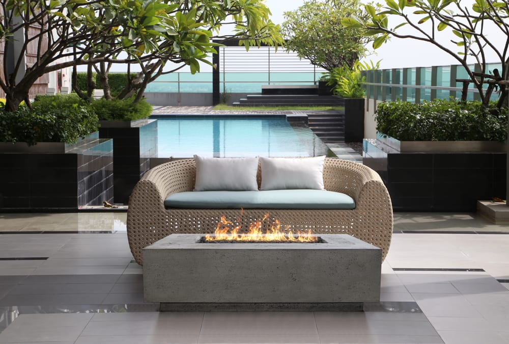 Prism Hardscapes Tavola 1 56" Concrete Gas Fire Pit Table