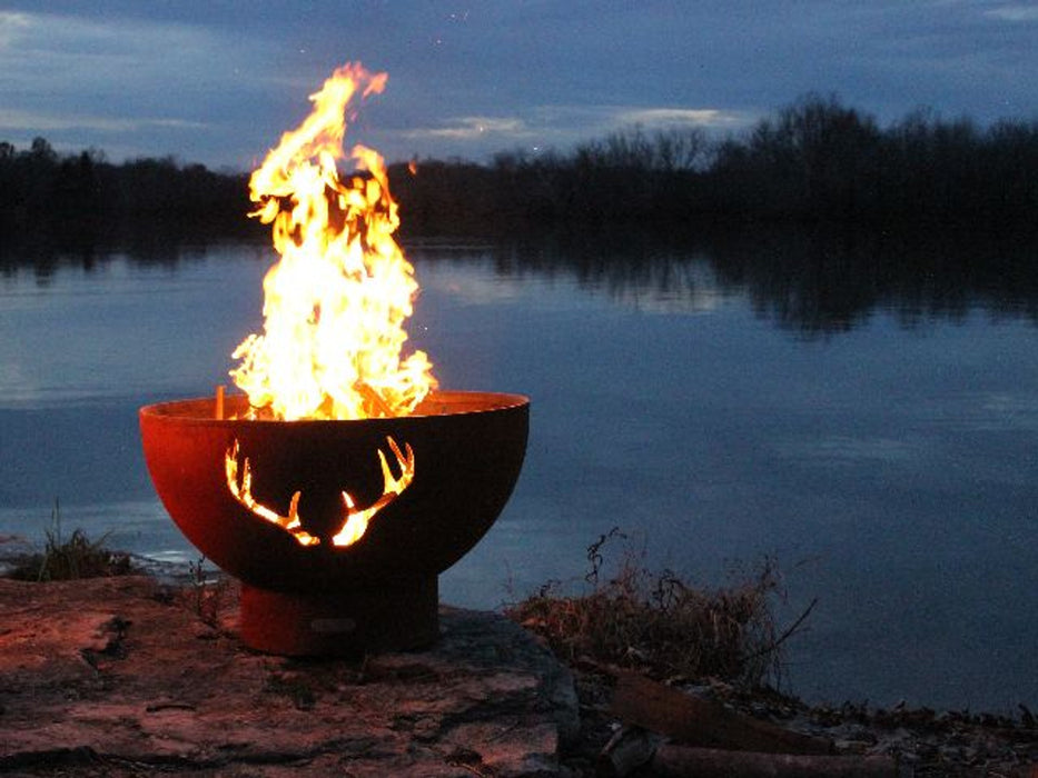 Fire Pit Art Antlers Gas Fire Pit