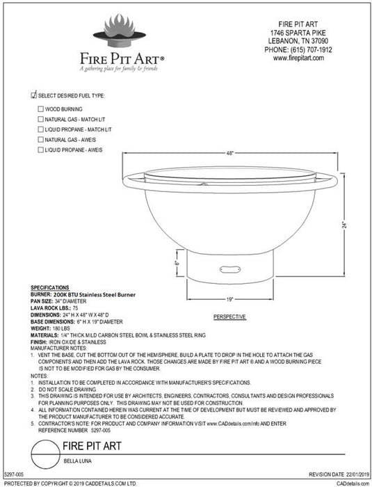 Fire Pit Art Bella Luna Gas Fire Pit