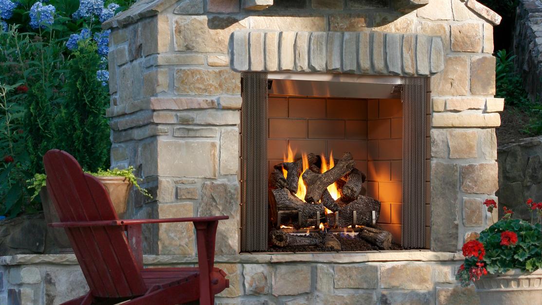 Majestic Castlewood 42" Traditional Outdoor Wood Burning Fireplace