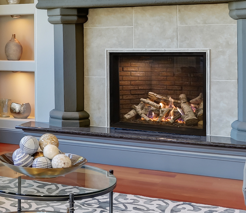 White Mountain Hearth Rushmore TruFlame Direct Vent Gas Luxury Fireplace w/Charred Logs and OWS Liner, 36" 40", DVCT36CBP95N