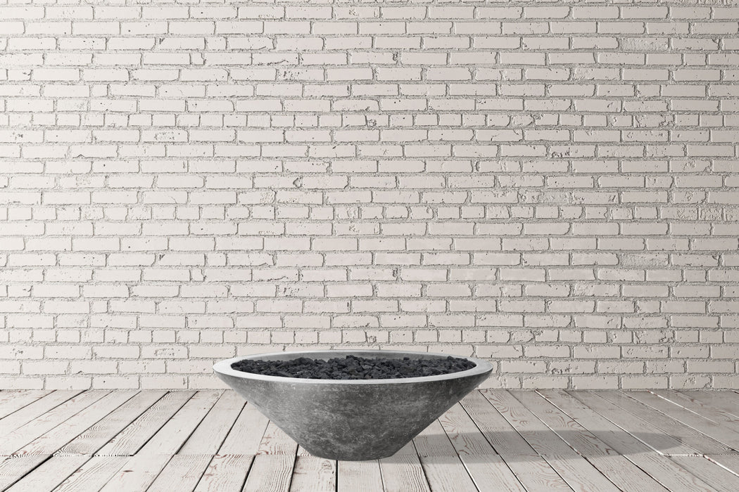 Prism Hardscapes Embarcadero 31" Pedestal Round Concrete Gas Fire Pit Bowl