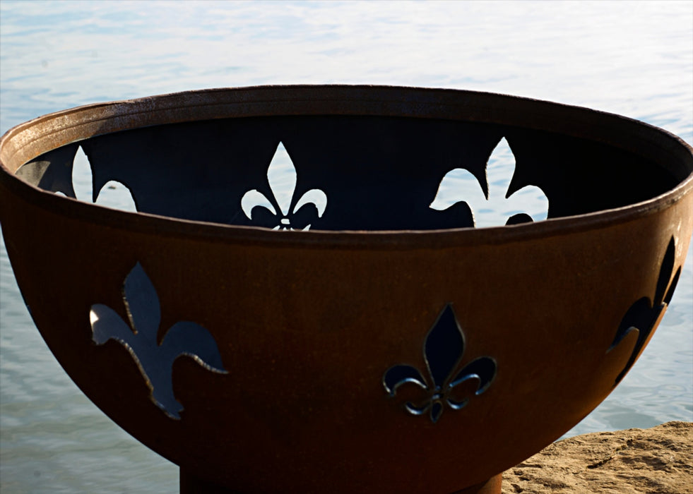 Fire Pit Art Fleur de Lis Gas Fire Pit