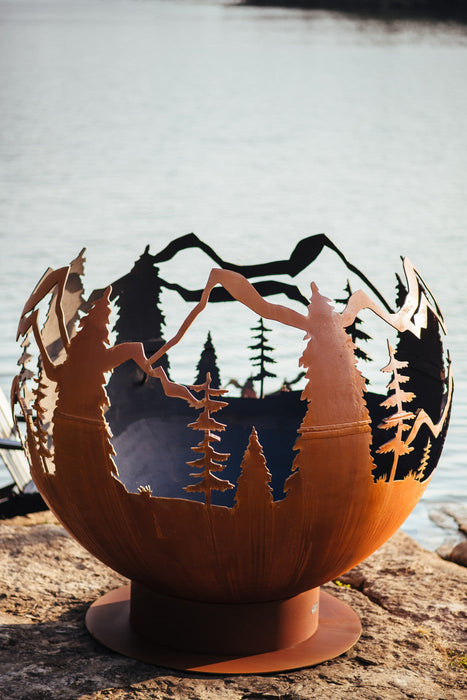 Fire Pit Art Mountain Vista Wood Burning Fire Pit