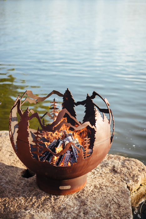 Fire Pit Art Mountain Vista Wood Burning Fire Pit