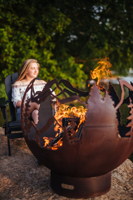 Fire Pit Art Mountain Vista Wood Burning Fire Pit