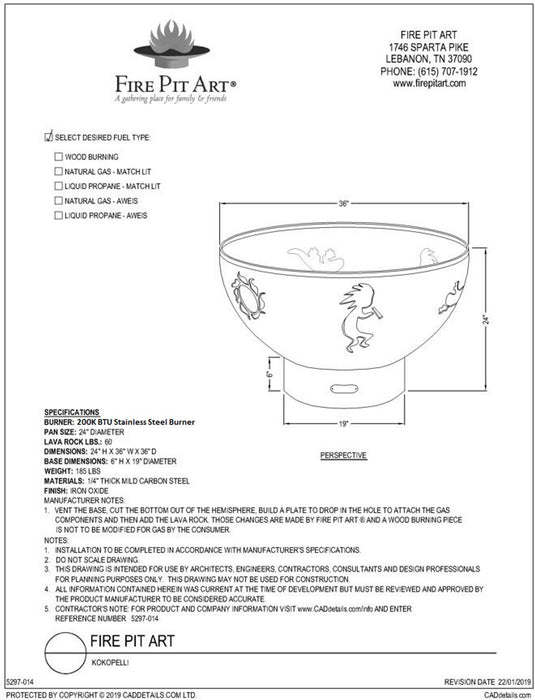 Fire Pit Art Kokopelli Wood Burning Fire Pit