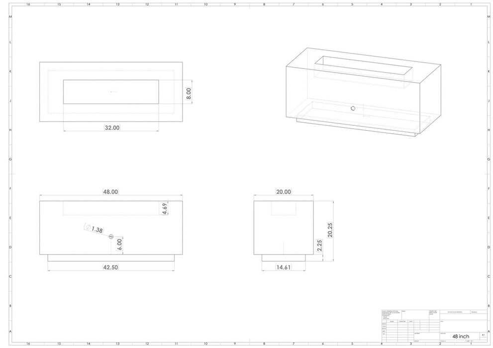 Fire Pit Art Linear 48" - 190K BTU Burner Gas Fire Pit