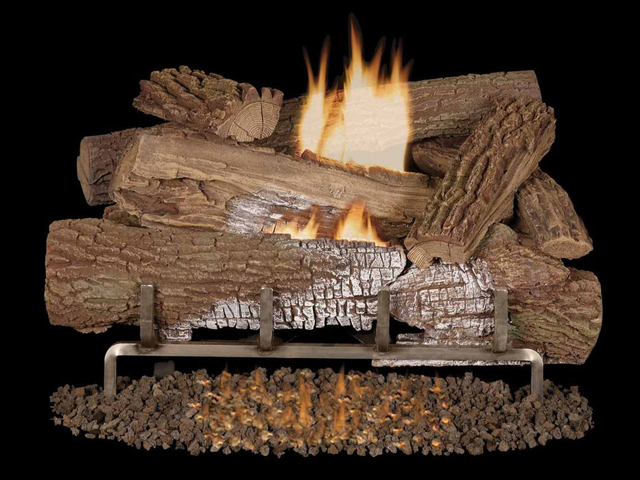 Superior Fireplace Mossy Oak Outdoor Vent-Free Gas Logs | Mega-Flame |  Front-View