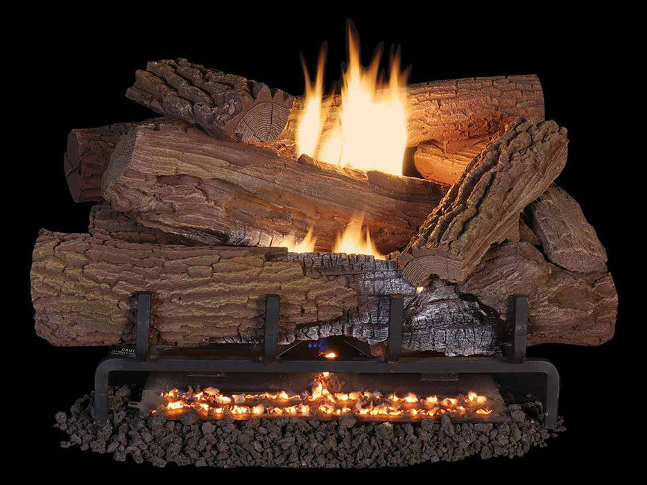 Superior Fireplace Mossy Oak Vent-Free Gas Logs | Mega-Flame | Front-View