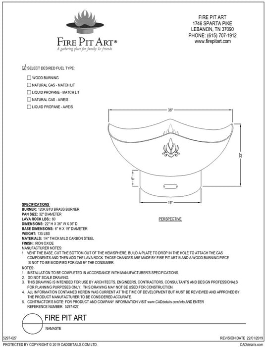 Fire Pit Art Namaste Gas Fire Pit