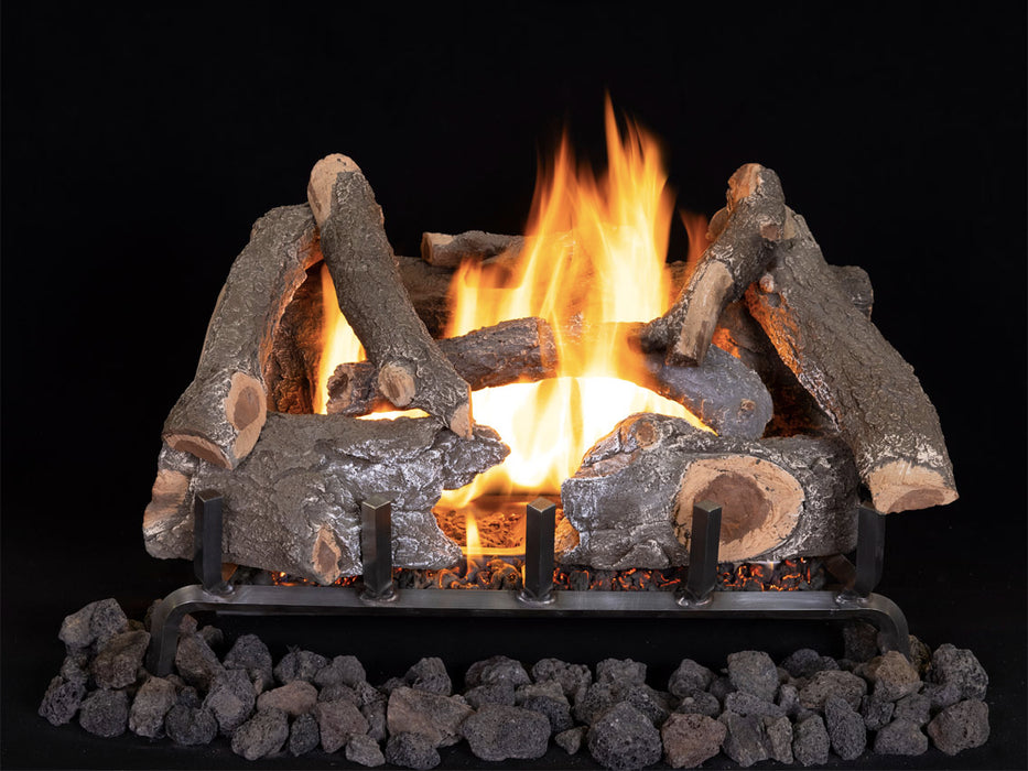 Superior Fireplace Ozark Charred Oak Outdoor Vented Gas Logs | Dual-Burner | Front-View