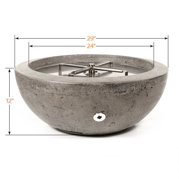 Prism Hardscapes Moderno 2 29" Concrete Gas Fire Pit Bowl