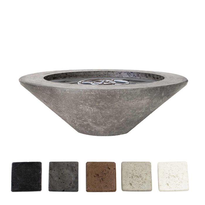 Prism Hardscapes Embarcadero 31" Pedestal Round Concrete Gas Fire Pit Bowl