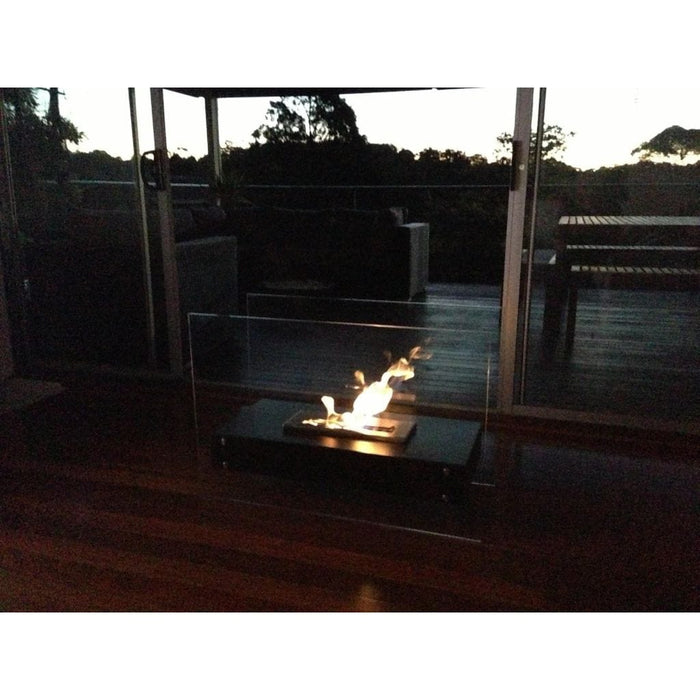 The Bio Flame Evoque 35" Freestanding See-Through Ethanol Fireplace