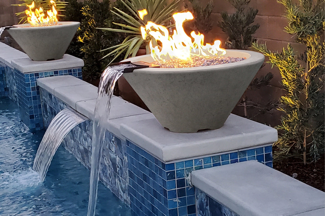 Prism Hardscapes Verona 32" Round Concrete Fire & Water Bowl With PH Igniter