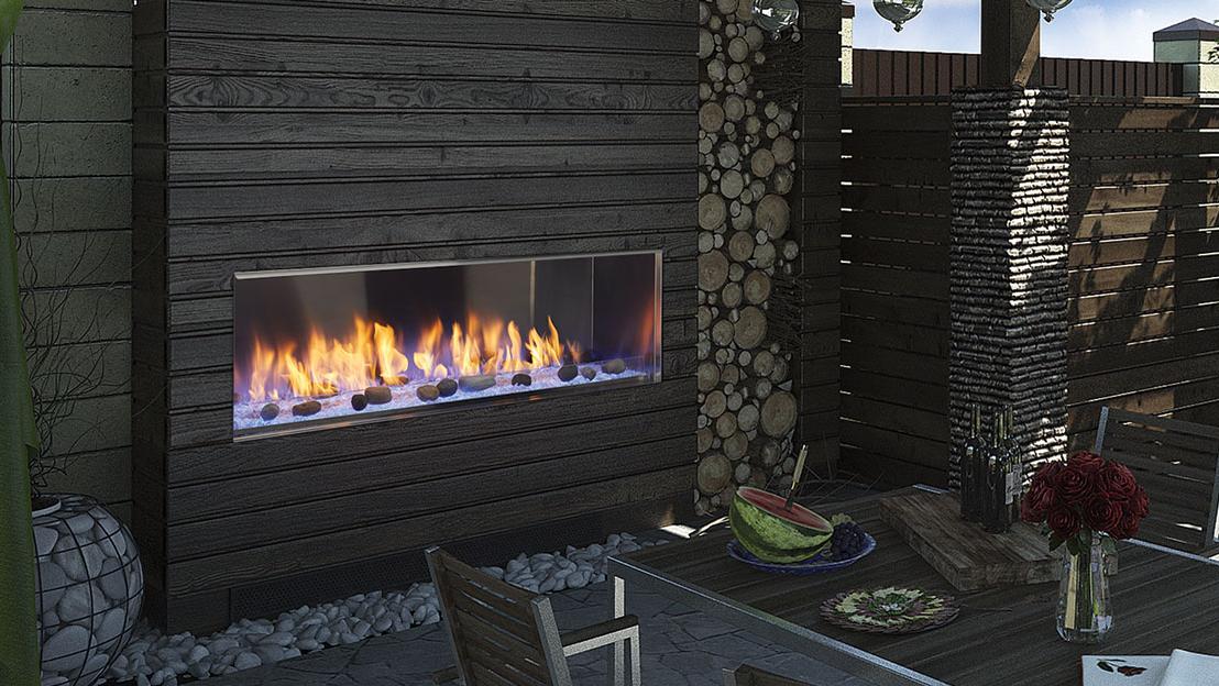 Majestic Lanai 48" Outdoor Linear Vent Free Gas Fireplace With IntelliFire Plus Ignition System