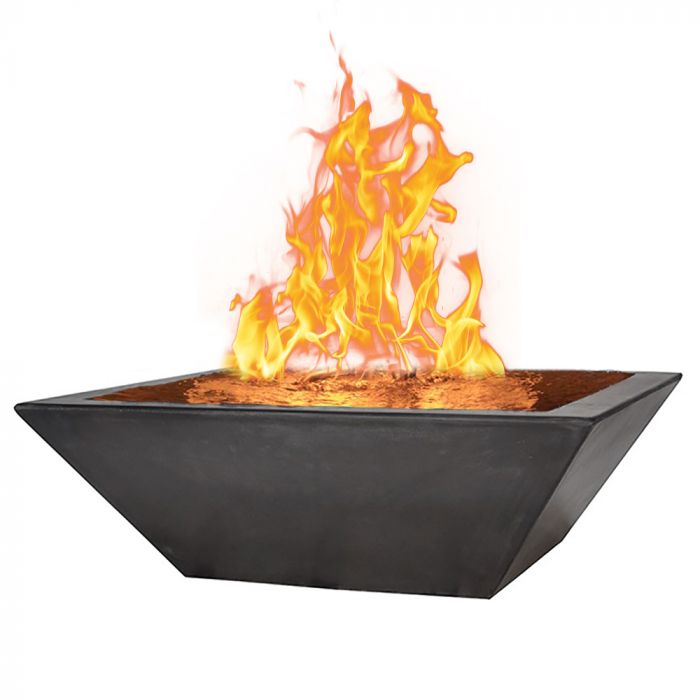 Fire by Design APGSQEWB36 Square Geo Essex 36" GFRC Fire on Water Bowl