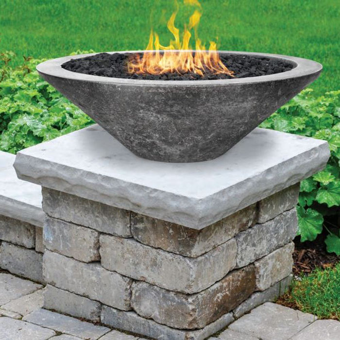 Prism Hardscapes Embarcadero 31" Pedestal Round Concrete Gas Fire Pit Bowl