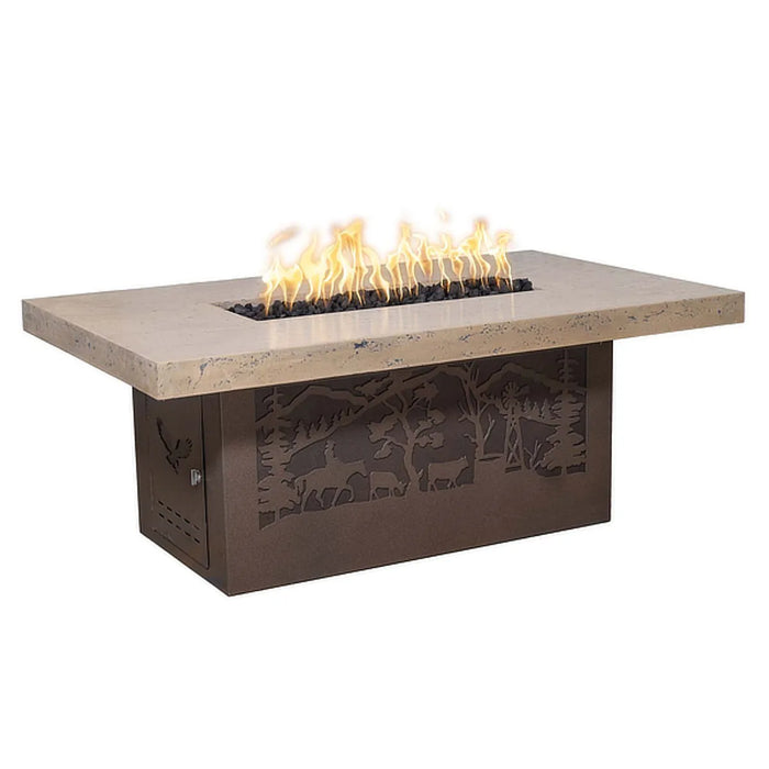 The Outdoor Plus- Outback Rectangle Cattle Ranch Powder Coat Steel Fire Table