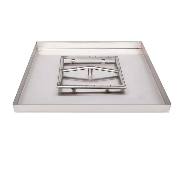 The Outdoor Plus- Square Stainless Steel Burner with Square Lip-Less Drop-In Pan