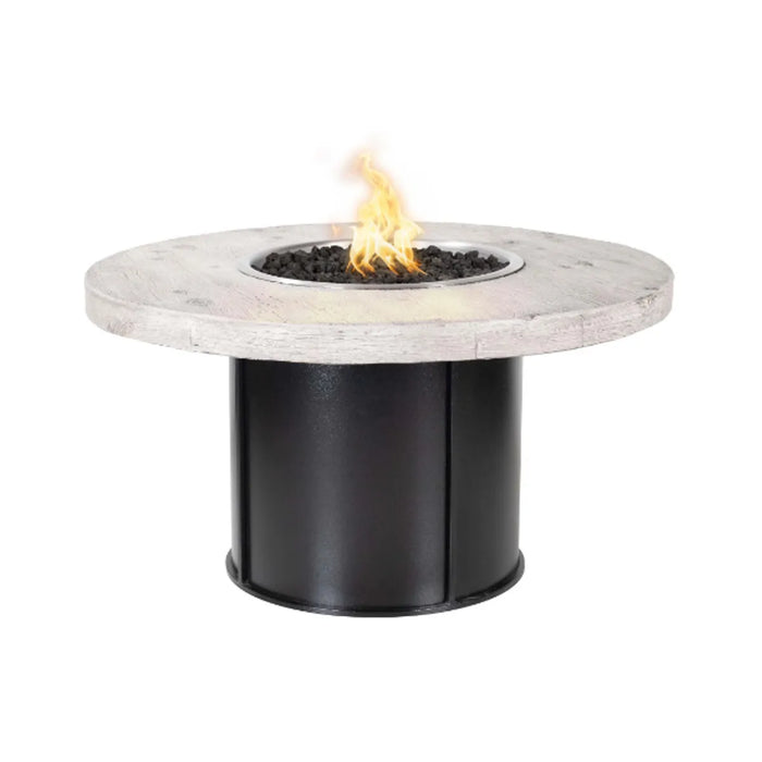 The Outdoor Plus Fresno Wood Grain Fire Table