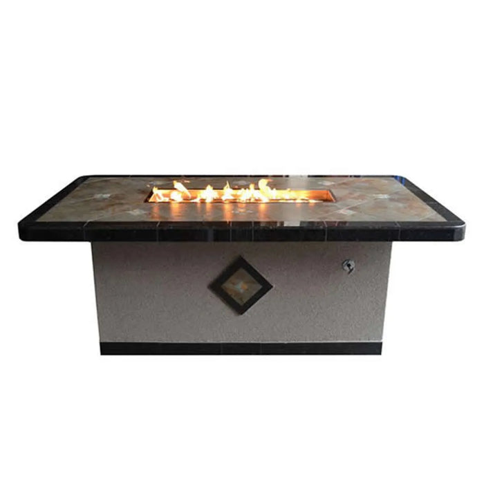 The Outdoor Plus OPT-3660 Natural Stone Gas Fire Pit Table - 36" x 60" - NG