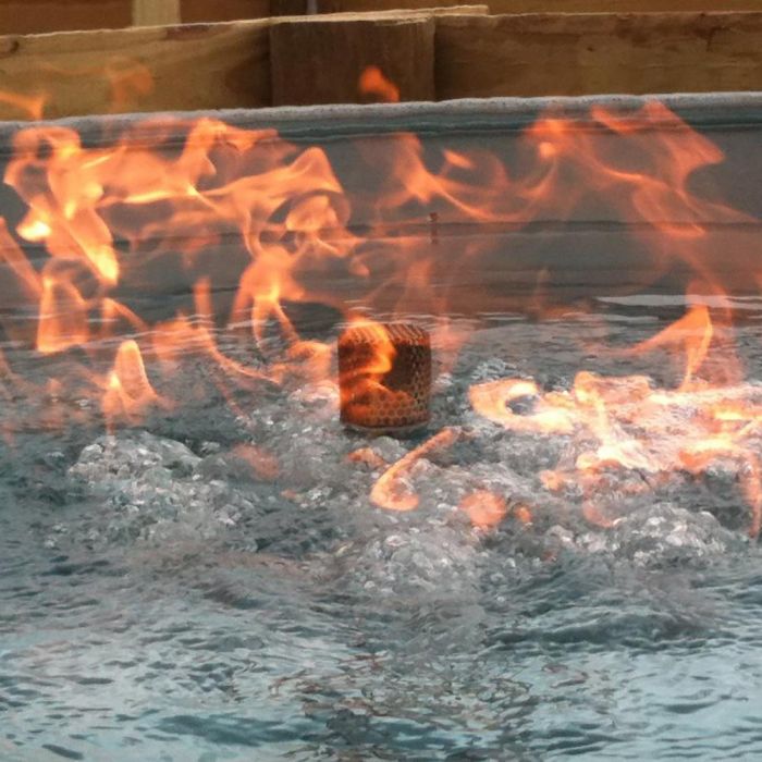 Fire by Design APGSQEWB36 Square Geo Essex 36" GFRC Fire on Water Bowl