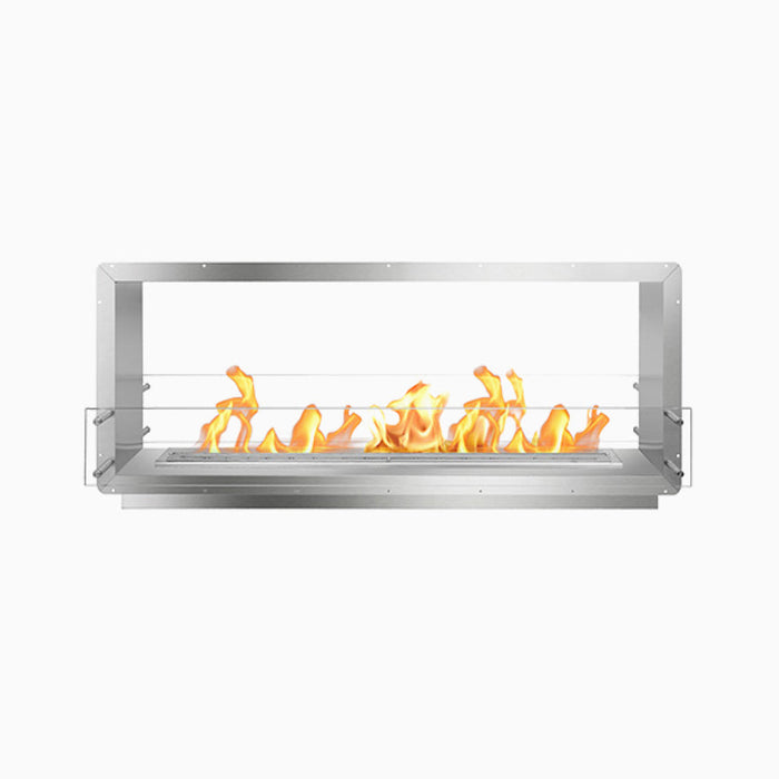 The Bio Flame 60" Smart Firebox Double Sided See-Through Built-in Ethanol Fireplace