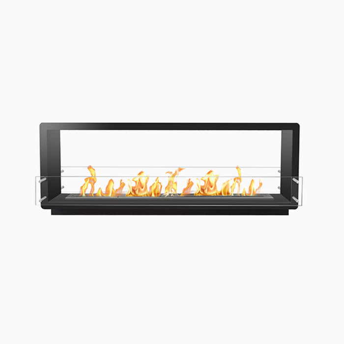 The Bio Flame 72" Smart Firebox Double Sided Built-in See-Through Ethanol Fireplace