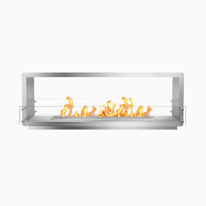 The Bio Flame 72" Smart Firebox Double Sided Built-in See-Through Ethanol Fireplace