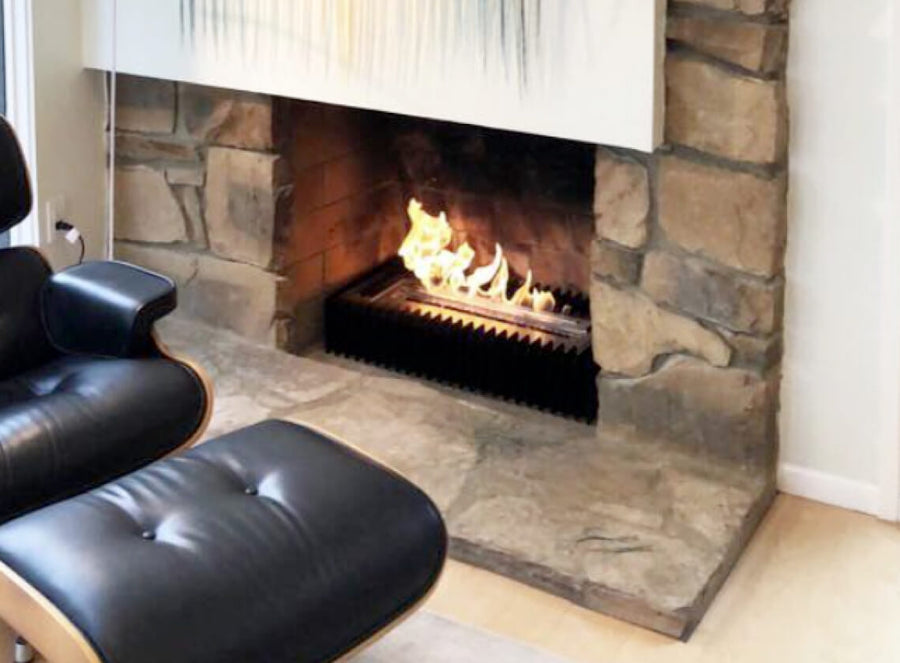 The Bio Flame Fireplace Insert Kit 38" Ethanol Burner With Grate