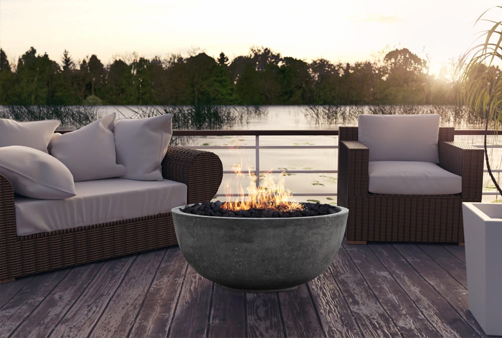 Prism Hardscapes Moderno 1 39" Concrete Gas Fire Pit Bowl