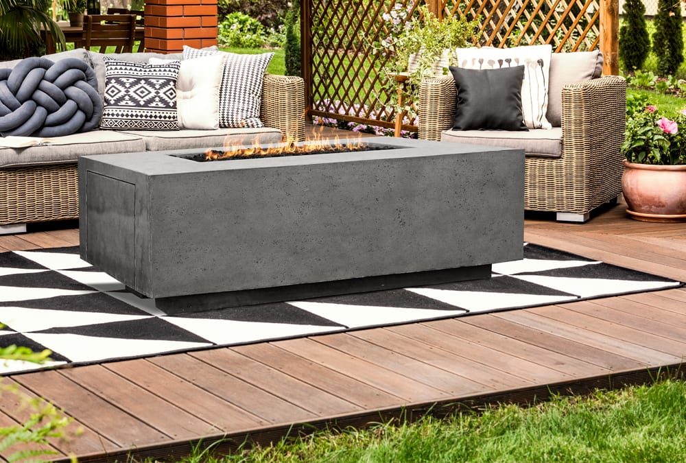 Prism Hardscapes Porto 68 Rectangular Concrete Fire Pit Table