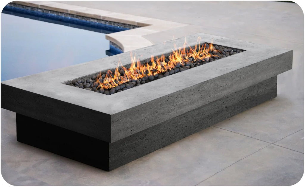 Prism Hardscapes Elevate 80" Rectangular Concrete Gas Fire Pit Table