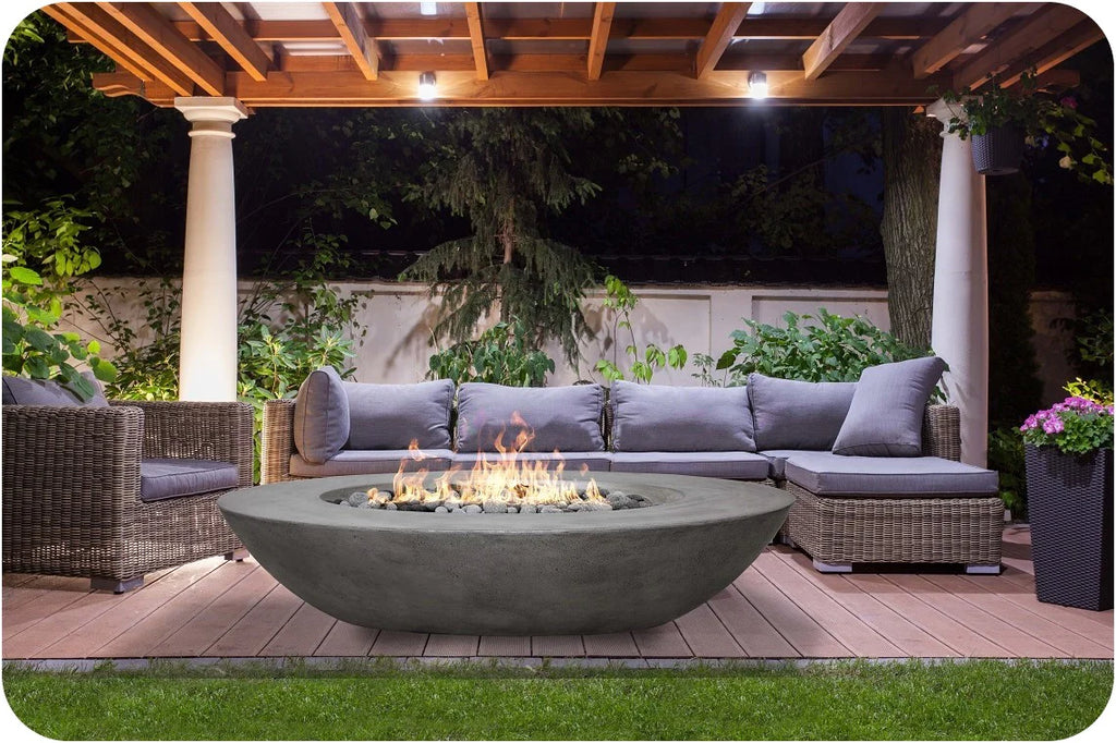 Prism Hardscapes 79" Ovale Concrete Fire Pit Table