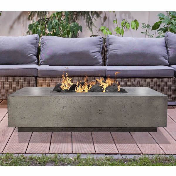 Prism Hardscapes Tavola 4 66" Concrete Gas Fire Pit Table