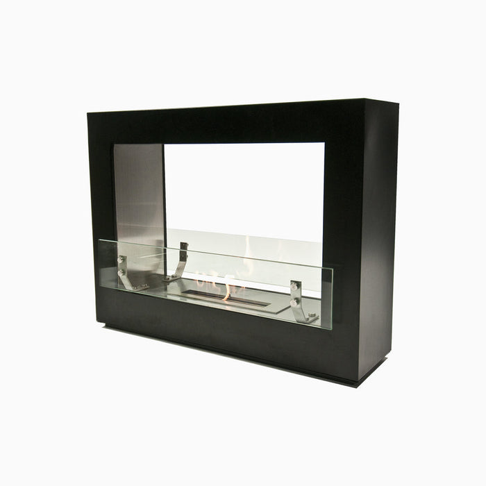 The Bio Flame Rogue 2.0 36" Double Sided See-Through Freestanding Ethanol Fireplace