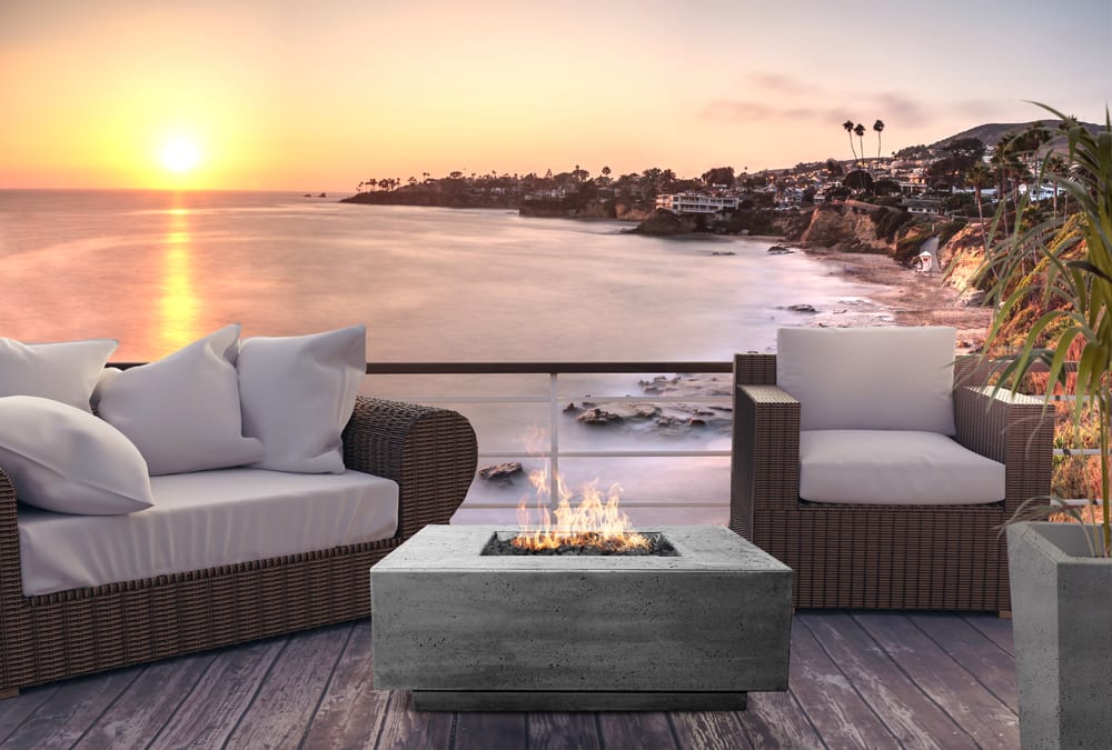 Prism Hardscapes Tavola 3 48" Concrete Gas Fire Pit Table