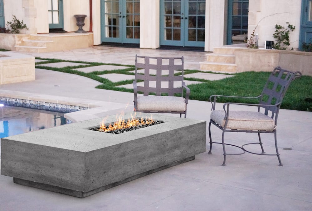 Prism Hardscapes Tavola 5 80" Concrete Gas Fire Pit Table