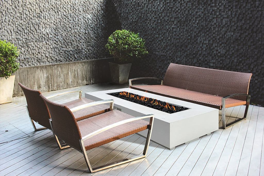 Prism Hardscapes Tavola 6 90" Concrete Gas Fire Pit Table