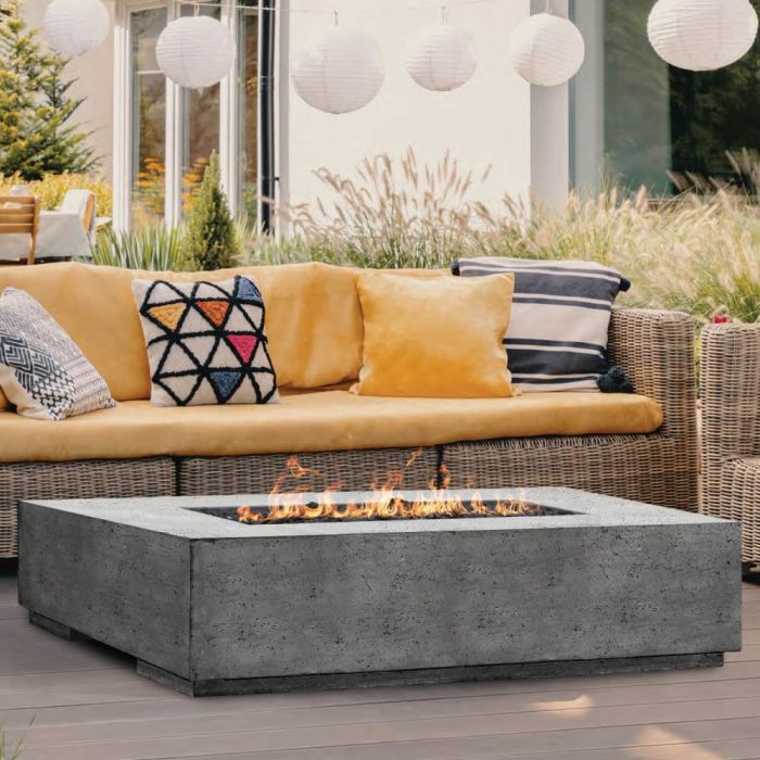 Prism Hardscapes Tavola 8 60" Concrete Gas Fire Pit Table