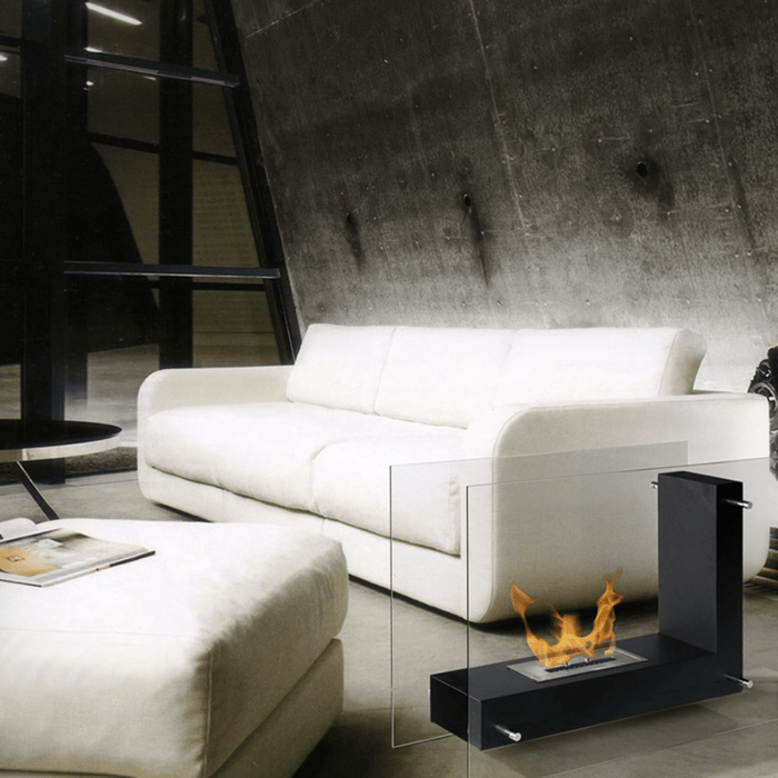 The Bio Flame Allure 47" Freestanding See-Through Ethanol Fireplace