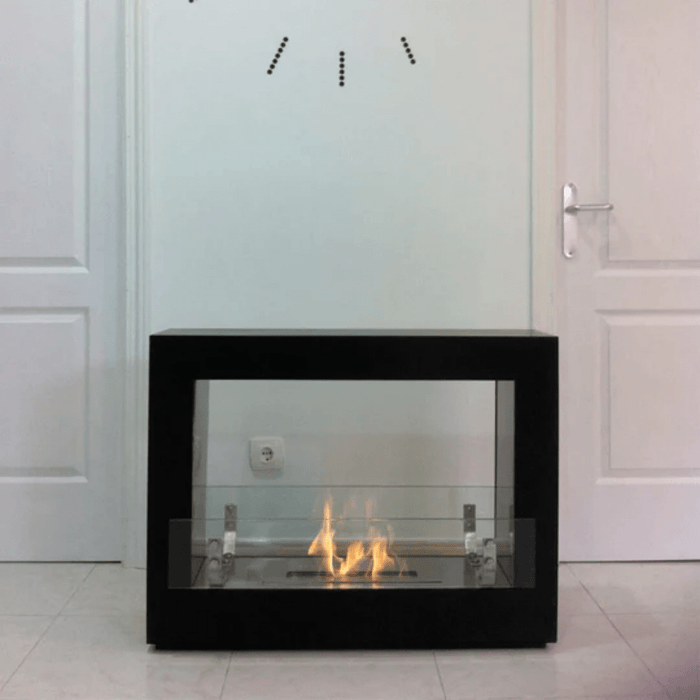 The Bio Flame Rogue 2.0 36" Double Sided See-Through Freestanding Ethanol Fireplace