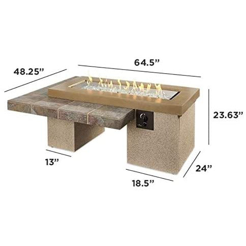 Outdoor Greatroom Brown Uptown Linear Gas Fire Pit Table