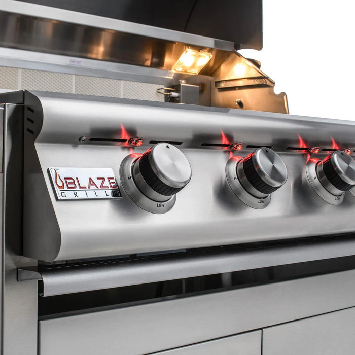 Blaze Grills 4-Burner LTE Gas Grill With Rear Burner and Built-in Lighting System