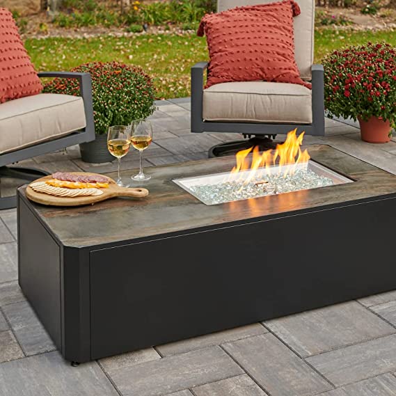 Outdoor Greatroom Kinney Rectangular Gas Fire Pit Table