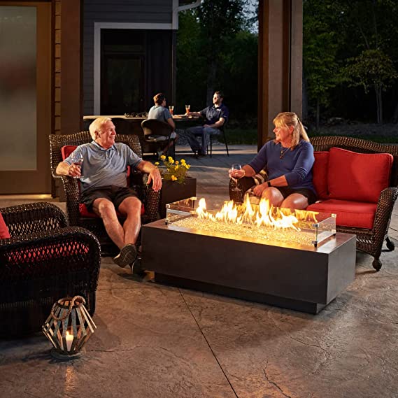 Outdoor Greatroom Midnight Mist Cove 54" Linear Gas Fire Pit Table