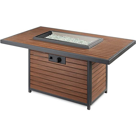 Outdoor Greatroom Brooks Rectangular Gas Fire Pit Table