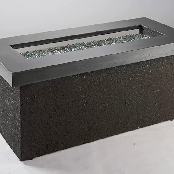 Outdoor Greatroom Grey Key Largo Linear Gas Fire Pit Table